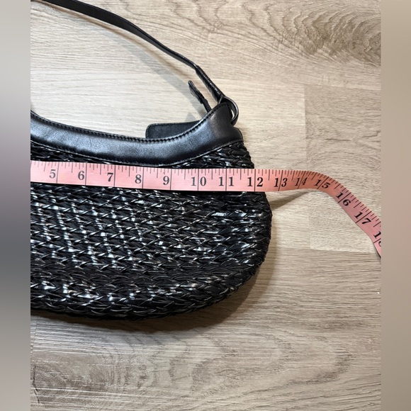 Cole Haan Black Woven Leather Bag - Picture 5 of 7